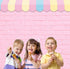 HQM 7X5ft Pink Brick Wall Ice Cream Parlor Photography Background Fabric Princess Girl Kids Baby Girl Birthday Party