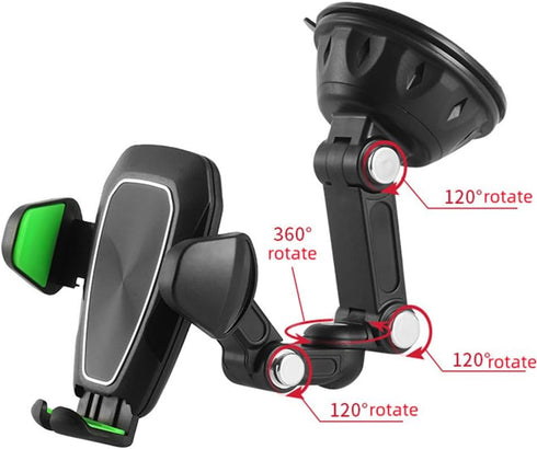 Car Phone Holder, Long Arm Truck Phone Mount Stand with Super Suction Cup Support Clamp for Dashboard & Windshield