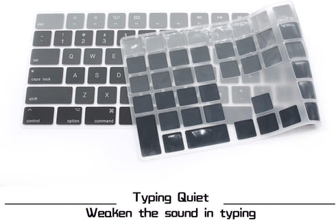 HRH Ombre Gray Silicone Keyboard Cover for Magic Keyboard with Numeric Keypad A1843 MQ052LL/A (US Layout, 2017)