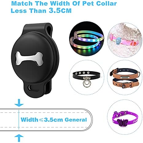 Skywin Silicone Case Compatible with Apple Tracker for Pet Collar, Secure Dog Collar Clip Holder for GPS Tracking Device