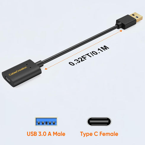 CableCreation USB 3.1 USB C Female to USB Male Adapter, 5Gbps USB to USB C Adapter for Laptops Logitech StreamCam