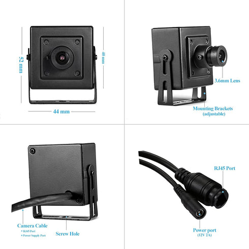 REVOTECH HD 3MP Mini IP Camera - Indoor 1296P Security Camera with P2P Remote View, H.265 20fps (I706 Black)