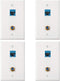 4 Pack Ethernet Coax Wall Plates, Cat6 Coax Wall Plate with Ethernet Port and Gold-Plated F-Type Port