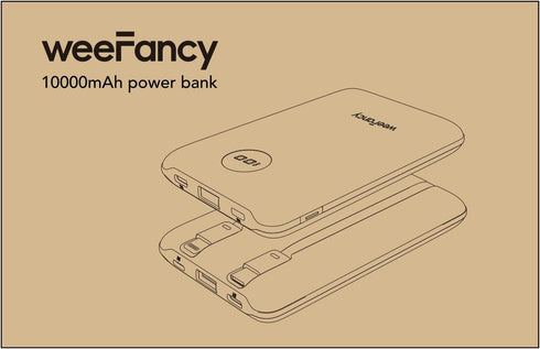 Mini Portable Charger 10000mAh with Built-in Cables, 22.5W Fast Charging Power Bank for iPhone, Samsung, Android
