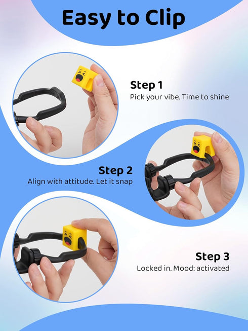CALDEVER Stocking Stuffers for Teens Girls Boys Adults Cell Phone Holder with Clip: Dual-Sided Mood Cubes Clips