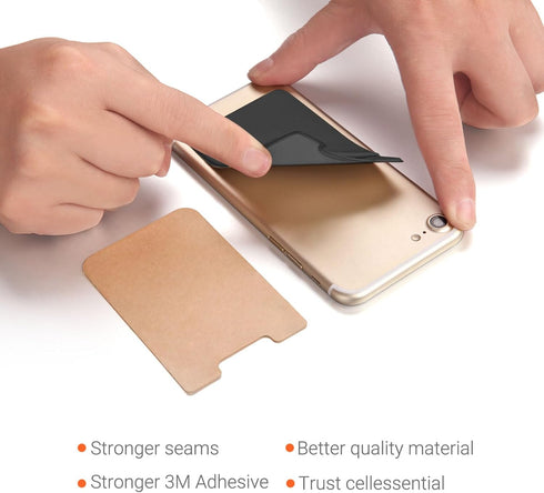 Self Adhesive Card Holder Stick On Wallet Sleeve for Cell Phone with Adhesive RFID Card Holder for iPhone Android 2