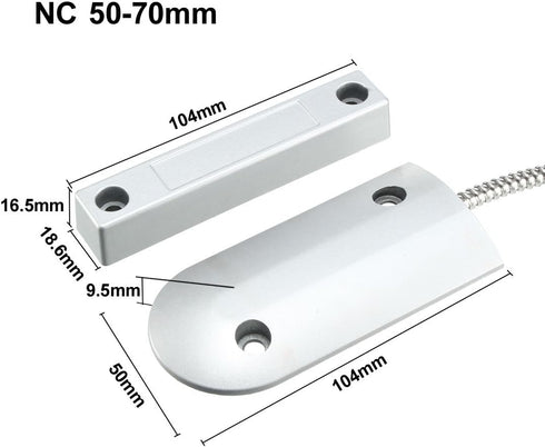 uxcell Rolling Door Contact Magnetic Reed Switch Alarm with 2 Wires for N.C. Applications OC-60B