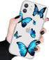Clear Case for iPhone 12 Mini, Soft TPU Shockproof Protective Case with Cute Blue Butterfly Pattern Cover