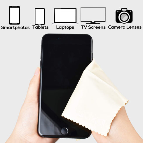 waka 10 Pack Upgraded Microfiber Cleaning Cloth, 6x7 Lint Free for Eyeglasses, Screens, and Delicate Surfaces