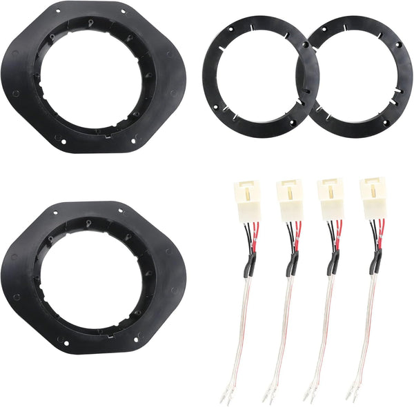NuIth 6.5 inch Front Door Speaker Adapter Spacer Ring with Harness Connector for Ford F150 2015-2022, 6 1/2 Inch