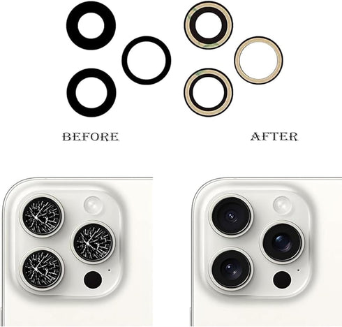 3pcs/Set Camera Lens Replacement for iPhone 15 Pro 6.1 inch Rear Glass with Pre-Installed Adhesive + Repair Tool Kit,