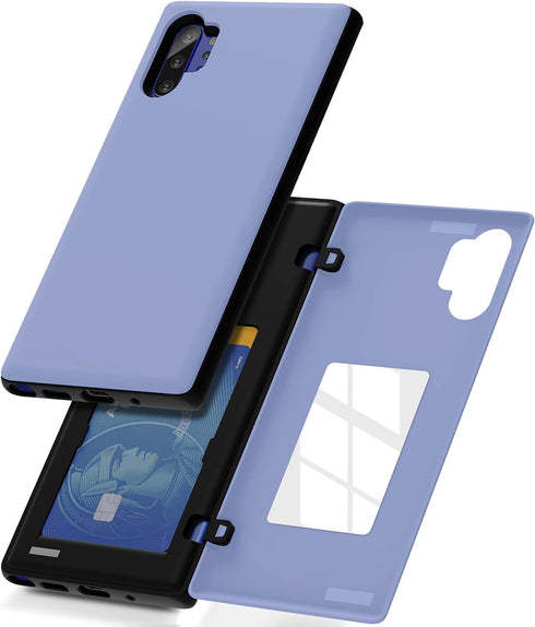 GOOSPERY Galaxy Note 10 Plus Wallet Case, Protective Dual Layer Bumper Phone Case with Card Holder, Lilac Purple