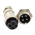 5Pairs GX16 4Pin Male Female Circular Aviation Connector Plug, 16MM Wire Panel Metal Connector