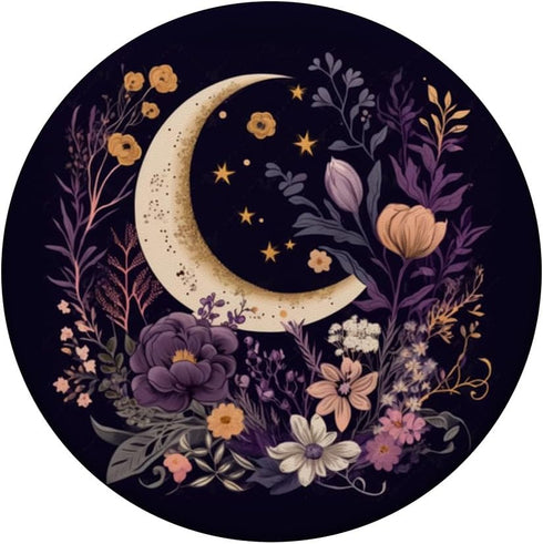 Boho Moon Phases Floral Aesthetic Chic PopSockets Standard PopGrip