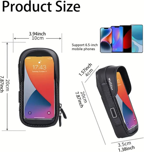 EVA Waterproof Bike Phone Holder, Front Frame Bag, Top Tube Bicycle Phone Mount with Rain Cover, Cycling Pouch, Gifts