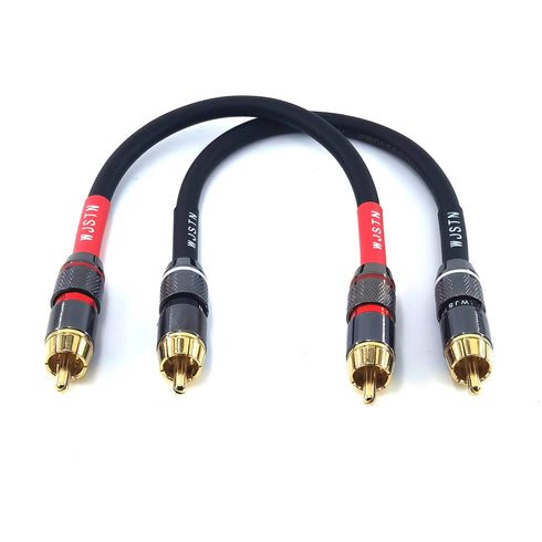 WJSTN-020 RCA to RCA Audio Cable, 1RCA Male to 1RCA Male Stereo Audio Cable for Subwoofer, Home Theater, 2 Pack