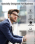 Bluetooth Headset, Wireless Earpiece with Bluetooth 5.0, Hands-Free Earphones, 8 Hrs Playtime, Compatible with iPhone