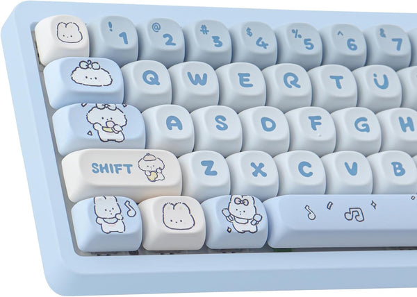 PBT Keycaps - MOA Cute Keycaps for Mechanical Keyboard, 139 Keys, Dye-Sublimation Custom Set for Cherry MX Switches
