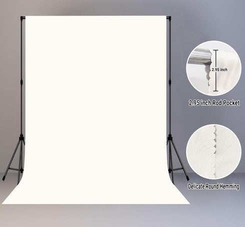 LYLYCTY 8x10ft Ivory Portrait Backdrop Zoom Meeting Photo Studio Shooting Props