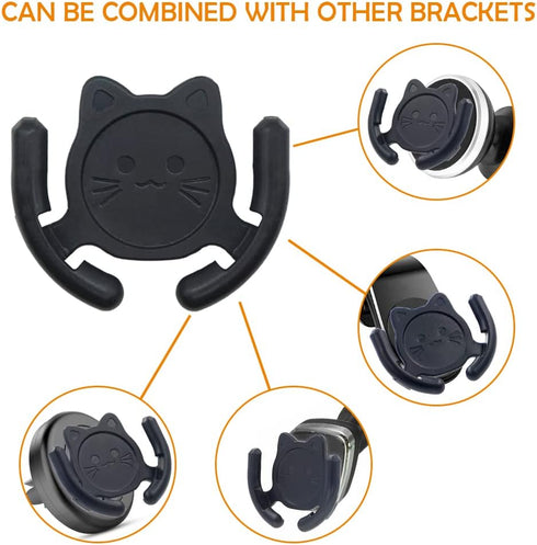 Multi-Surface Holder Car Mount 3 Pack for PopSocket Grip Holder, Cute Cat Strong Adhesive Sticky Pad (Black)