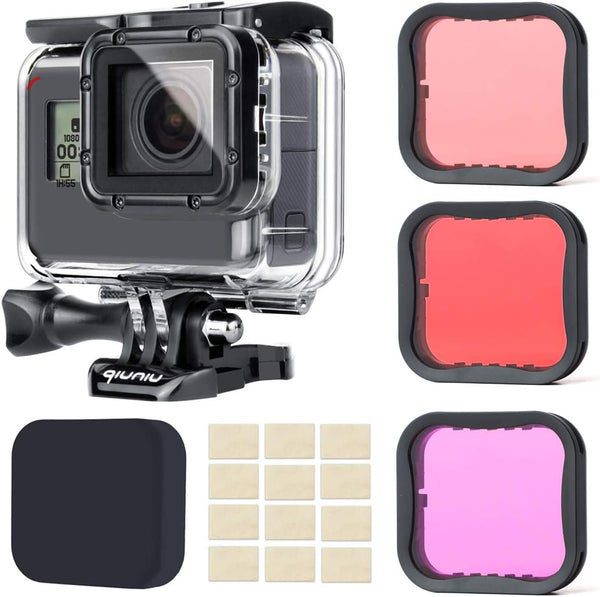 Waterproof Housing Case for GoPro Hero 5 6 7 Black - Underwater Photography Filters, Waterproof up to 147 Feet