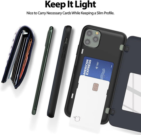 GOOSPERY Magnetic Door Bumper - Navy Compatible with iPhone 11 Pro Max Case, Card Holder Wallet