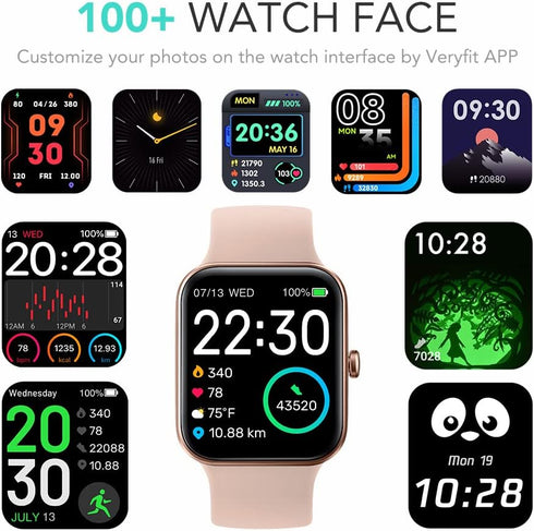 SKG Smart Watch for Women, 1.7'' Touch Screen Fitness Tracker with 5ATM Swimming Waterproof, Sleep Monitor for