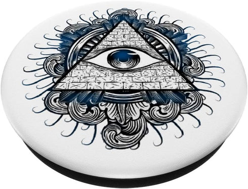 All Seeing All Knowing Eye Blue Evil Eye Pyramid Triangle by PopSockets, Swappable Grip for Phones & Tablets