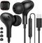 USB C Headphones for Samsung Galaxy S24 Ultra S23 FE S22 S21, Magnetic Wired Earbuds with Microphone Volume Control