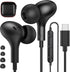 USB C Headphones for Samsung Galaxy S24 Ultra S23 FE S22 S21, Magnetic Wired Earbuds with Microphone Volume Control
