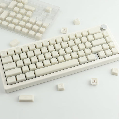 Tsungup PBT Keycaps - White Jade Keycaps, 142 Keys Crystal Jelly Translucent Custom Keycaps, SA Profile Shine Through