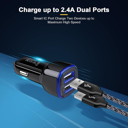 Samsung Car Charger Fast Charging Type C USB C Cigarette Lighter Adapter Plug with Cable for Galaxy A13 5G/A03s/S23/S22