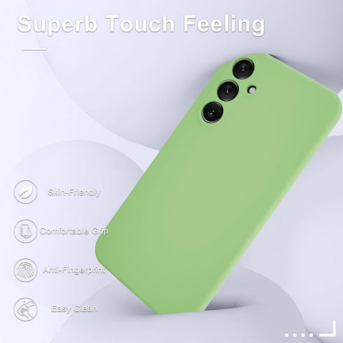 Samsung Galaxy A15 5G Case, Silicone Phone Case with 1 Screen Protector, Soft Anti-Scratch Microfiber Lining, Mint Green