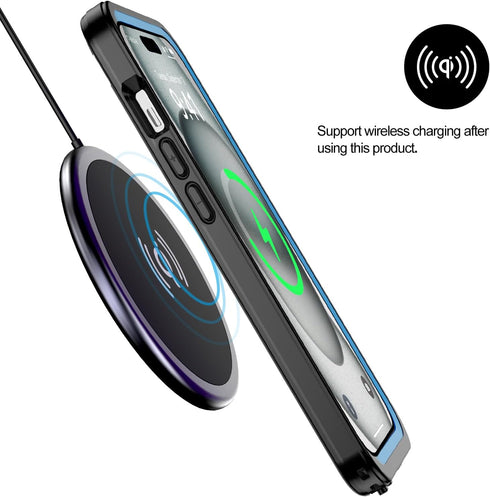 Waterproof Case for iPhone 15 Plus, Shockproof IP68 Full-Body Sturdy Cover, Built-in Screen Protector, Durable