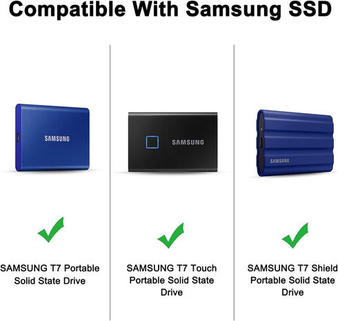 XANAD Black 2-in-1 Portable SSD Case for Samsung T9/T7 Shield/T7 Touch (250GB 500GB 1TB 2TB), Heavy Duty Waterproof