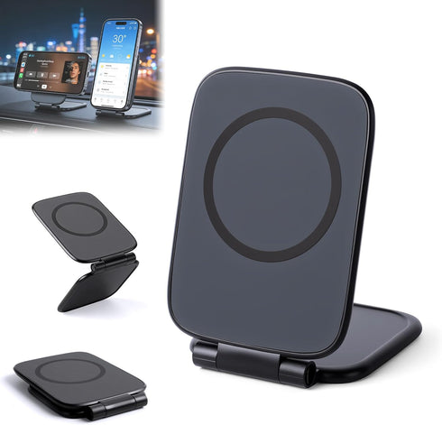 incthoust Ultra-Thin Foldable Magnetic Car Phone Mount,Ultrathin Adjustable Magnetic Phone Holder,New Portable Dual