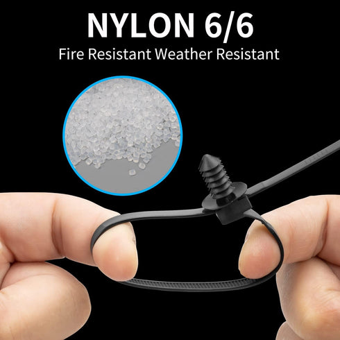 210 PCS Universal Nylon Push Mount Cable Zip Ties, Heavy Duty Self Locking UV Resistant Wire Ties, Assorted Sizes