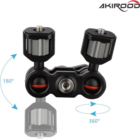AKIROOD 360 Magic Arm with Double Ball Heads Degree Rotation Articulating Arm for Gimbal Camera Cage,Field Monitor