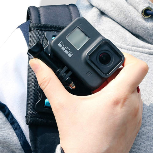 SUREWO Backpack Shoulder Strap Mount with Adjustable Shoulder Pad for GoPro Hero 12/11/10/9/8/7/6/5/4, DJI Osmo Action