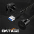 BATIGE Small USB 3.0 Male to Type C 3.0 Female Car Flush Mount Cable, 3ft Panel Mount Extension for Car Truck