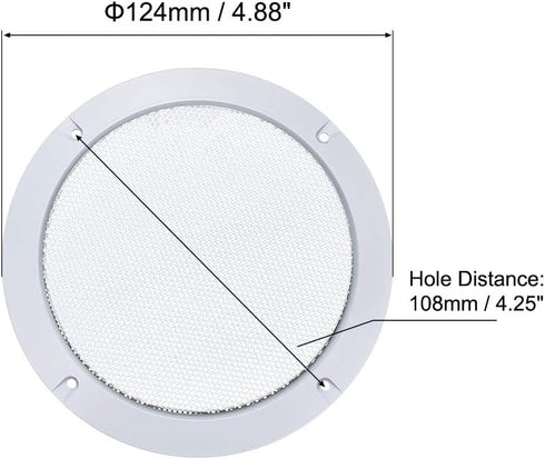 uxcell 2pcs 4" Speaker Grill Mesh Decorative Circle Woofer Guard Protector Cover Accessories White
