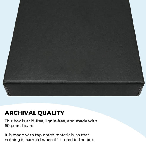 Golden State Art Archival Folio Storage Box 11x14, Clamshell Design with Metal Edge for Preserving Photos, Documents,