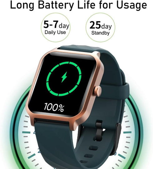 Smart Watches for Men Women, 1.83" Screen with Call/Message Reminder, Heart Rate Monitor, 100+ Sport Modes