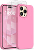 iPhone 14 Pro Max Case, Tender Pink Liquid Silicone, Shockproof Slim, 6.7", with 2X Screen Protectors & Soft Microfiber