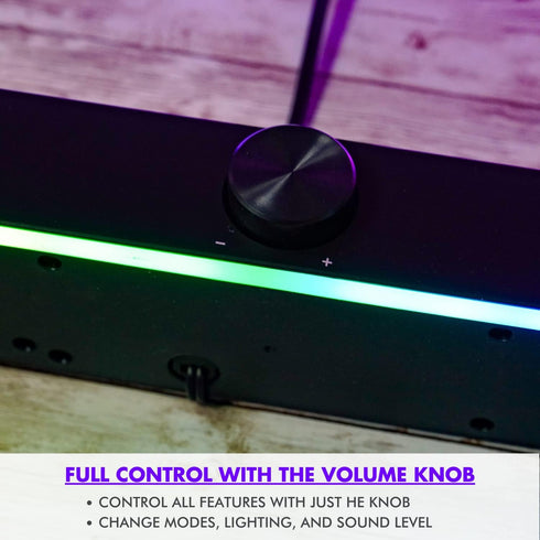 Tilted Nation Gaming Soundbar | RGB Monitor Sound Bar for PC | Crisp Audio and Adjustable LED | Wireless or USB Wired