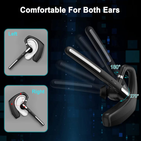 Bluetooth Headset V5.1, Wireless Earpiece with CVC8.0 Dual Mic Noise Cancelling, 500mAh Battery for 110H Work Time