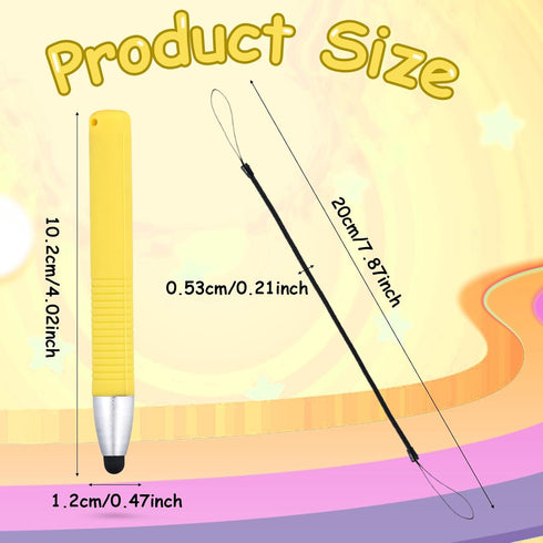 Kid Stylus Pen for Touch Screens, Sensitive Capacitive Stylus Pen for Smartphones Tablets (Yellow)
