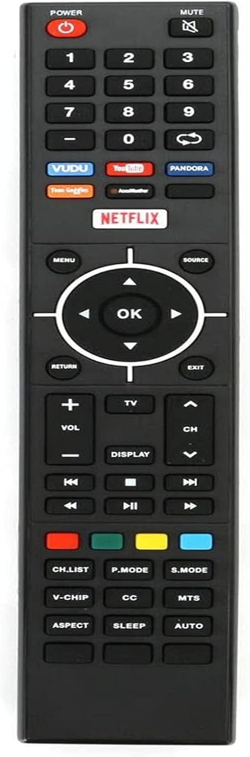 New Replacement Remote Control for SEIKI TV Models SE32HY19T, SE-50FYT, SE58GY27T, VUDU, YouTube, Netflix