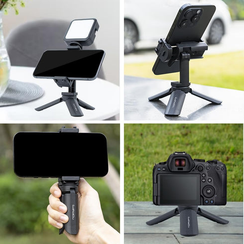 Generic 1/4" Mini Tripod Compact Desktop Stand with Screw Interface, Non-Slip Rubber Feet, Lightweight & Portable