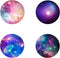 PLGBVAO 4 Pack Cellphone Stand,Cell Phone Finger Foldable Holder Starry Sky Pattern Grip
